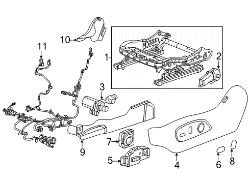 2024 Chevy Equinox EV Driver Seat Components Diagram 2 - Thumbnail