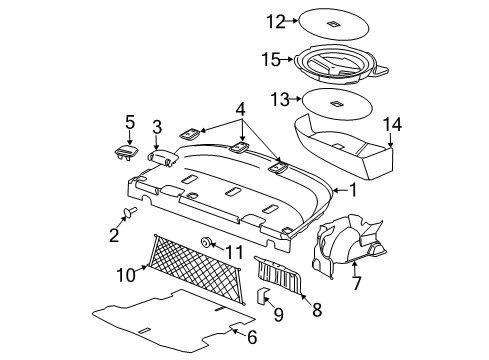 2007 Chevy Cobalt Trim Cover Diagram for 15292192