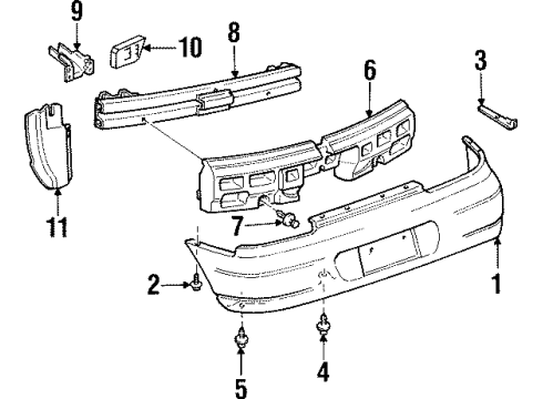 1997 Pontiac Grand Prix Bumper & Components - Rear Diagram