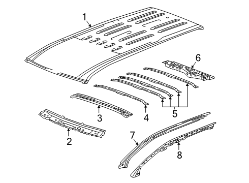 2025 Chevy Traverse Roof & Components Diagram 2 - Thumbnail