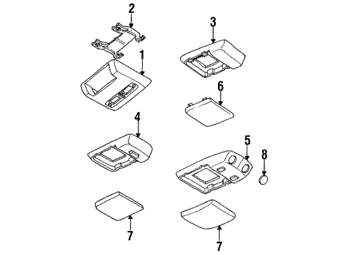 1991 Pontiac Trans Sport Console Assembly Diagram for 10099589
