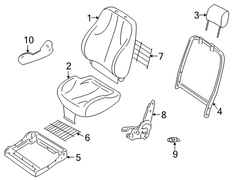2003 Pontiac Sunfire Cushion Cover Diagram for 88992000