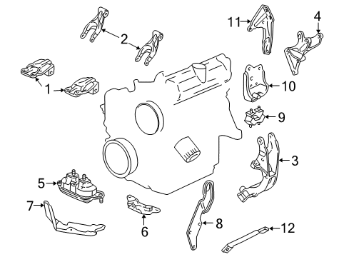 2004 Pontiac Aztek Engine & Trans Mounting Diagram