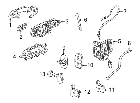 2024 Chevy Silverado EV Front Door - Lock & Hardware Diagram