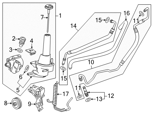 2012 Chevy Silverado 2500 HD P/S Pump & Hoses Diagram 2 - Thumbnail