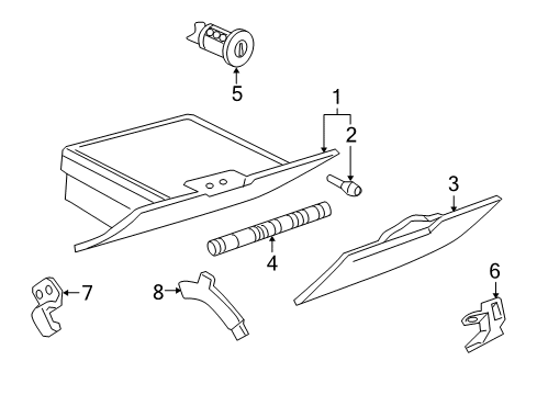 2006 Cadillac SRX Lock Cylinder Diagram for 15289760