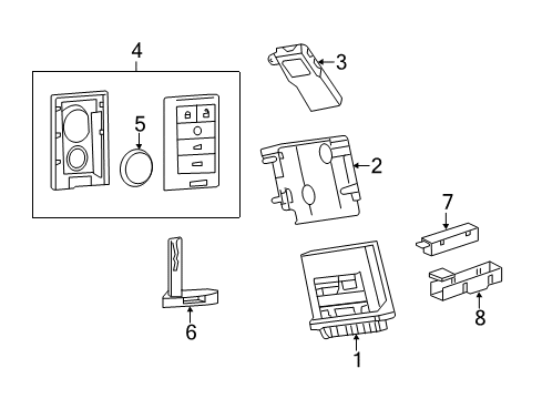 2013 Cadillac XTS Keyless Entry Components Diagram