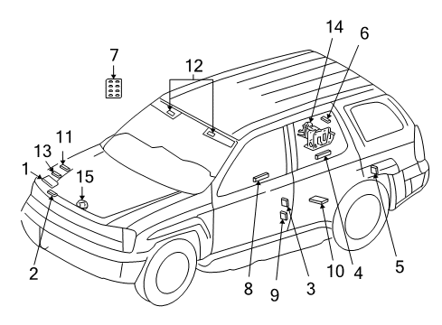2005 Buick Rainier Caution Label, Black Diagram for 15063597