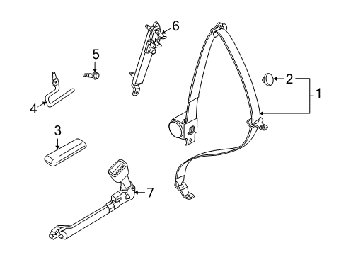 2008 Saturn Astra Lap & Shoulder Belt Diagram for 89027340