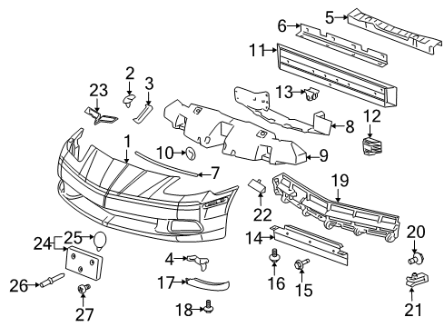 2011 Chevy Corvette Bumper & Components - Front Diagram 2 - Thumbnail