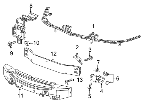 2017 Buick LaCrosse Bumper & Components - Front Diagram 2 - Thumbnail