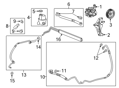 2012 Buick Regal Power Steering Pulley Diagram for 12605176