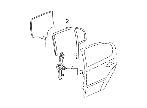 2006 Chevy Malibu Glass - Door Diagram 2 - Thumbnail