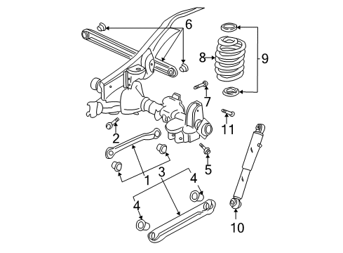 2000 GMC Yukon Shock Absorber Diagram for 88983818
