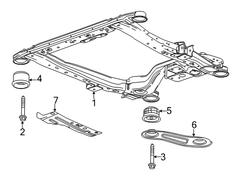 2016 Chevy Malibu Limited Suspension Mounting - Front Diagram