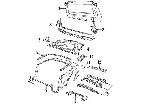 1987 Cadillac Allante Folding Top Storage Compartment Diagram