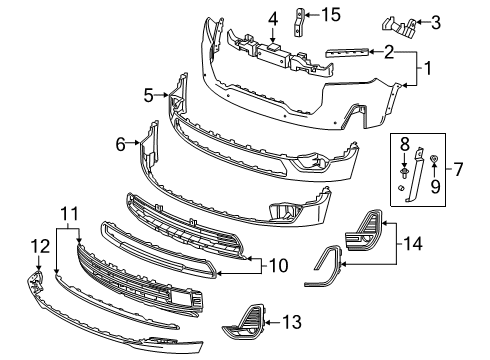 2020 GMC Acadia Front Trim, Black, Driver Side Diagram for 84710048