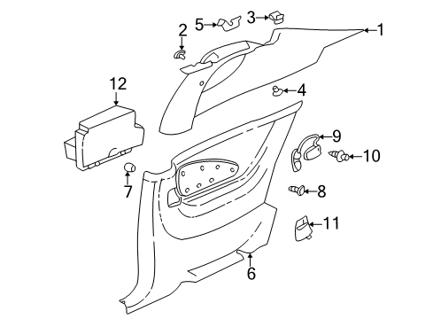 2006 Chevy Monte Carlo Interior Trim - Quarter Panels Diagram
