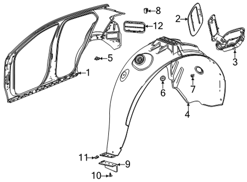 2021 Buick Encore GX Quarter Panel & Components Diagram