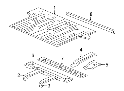 2012 Chevy Tahoe Rear Floor & Rails Diagram 2 - Thumbnail