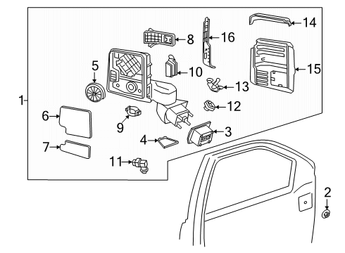 2021 Chevy Silverado 2500 HD Mirrors Diagram 4 - Thumbnail