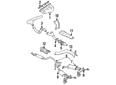 1997 Cadillac Seville Exhaust Manifold Gasket Diagram for 12558024
