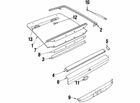 1987 Oldsmobile Firenza Glass Diagram for 20608733