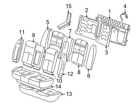 2000 Buick Regal Rear Seat Components Diagram