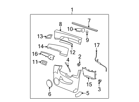 2009 Saturn Vue Interior Trim - Front Door Diagram 2 - Thumbnail