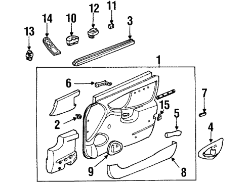1997 Oldsmobile Cutlass Handle Bezel, Passenger Side Diagram for 22603014