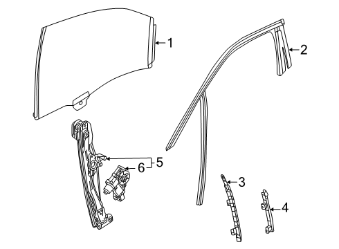 2025 Cadillac ESCALADE IQ Retainer-Front Side Door Window Channel Front Diagram for 84988817