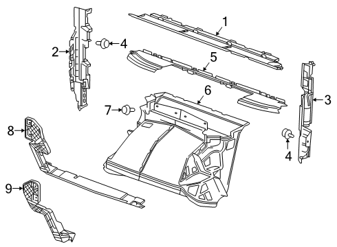 2020 Chevy Silverado 1500 Air Duct, Front Lower Diagram for 23390815