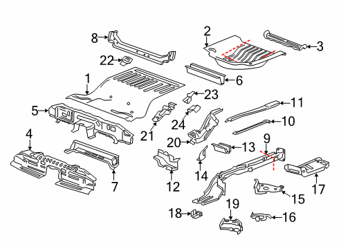 2018 Buick LaCrosse Rear Floor & Rails Diagram