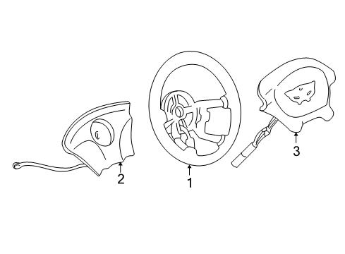 2000 Chevy Corvette Steering Wheel & Trim Diagram