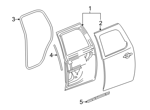2007 Chevy Suburban 2500 Door & Components Diagram 2 - Thumbnail