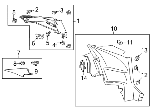2011 Chevy Camaro Interior Trim - Quarter Panels Diagram 2 - Thumbnail