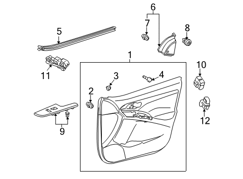 2010 Pontiac Vibe Interior Trim - Front Door Diagram