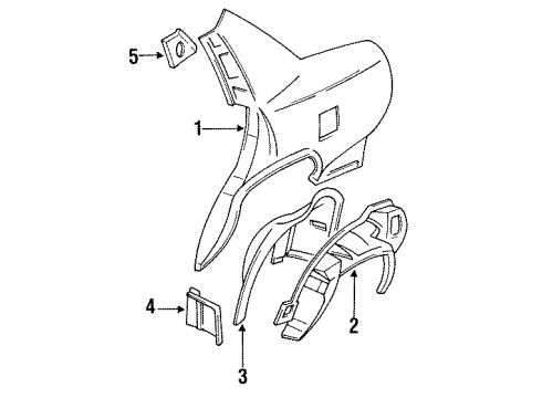 1996 Buick Park Avenue Quarter Panel & Components Diagram