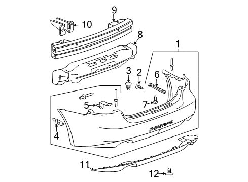 2004 Pontiac Grand Prix Bumper & Components - Rear Diagram