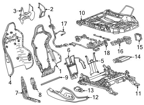 2024 Chevy Corvette Passenger Seat Components Diagram 5 - Thumbnail