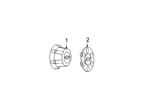 2001 GMC Yukon Wheel Covers & Trim Diagram