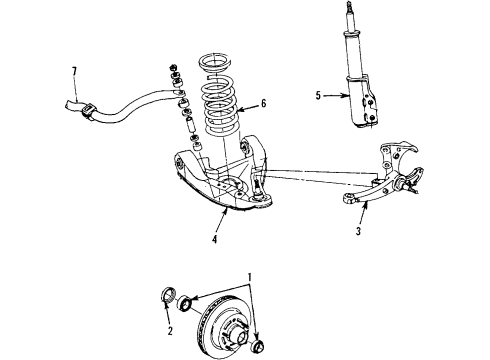1990 Chevy Camaro Lower Control Arm - Front Diagram