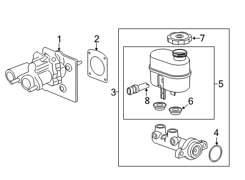 2015 Chevy Silverado 3500 HD Master Cylinder Diagram for 84826642