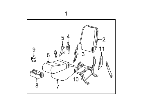 2002 Chevy Avalanche 2500 Cup Holder Diagram for 88938356