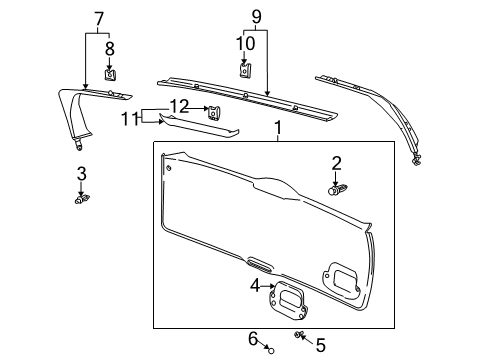 2001 Saturn LW300 Pull Handle Diagram for 90440507