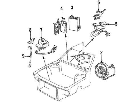 1993 Oldsmobile 98 Impact Sensor Diagram for 16147196