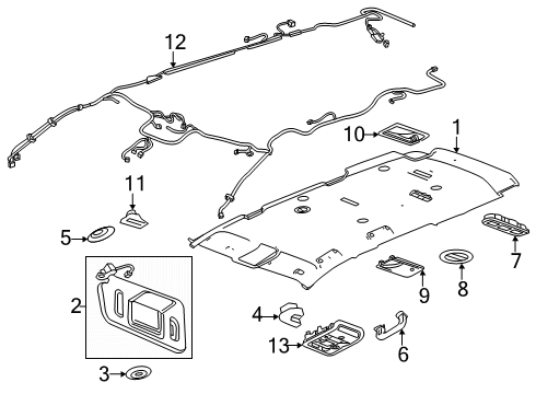 2024 Chevy Traverse Interior Trim - Roof Diagram 2 - Thumbnail