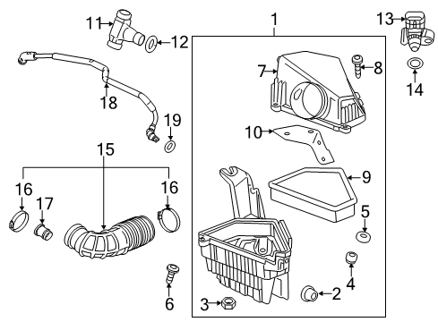 2011 Cadillac CTS Mass Air Flow Sensor Diagram for 23256991