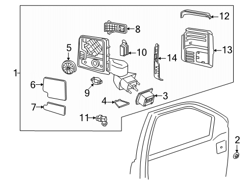 2021 Chevy Silverado 2500 HD Mirrors Diagram 2 - Thumbnail
