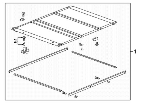 2025 GMC Sierra 3500 HD Cover Package, Pick Up Box Folding Top *Matte Black Diagram for 19434574